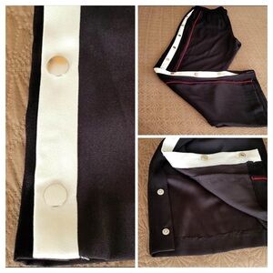 Bar III Dressy Silky Polyester Snap-Off Track Pants, Women’s Size L
